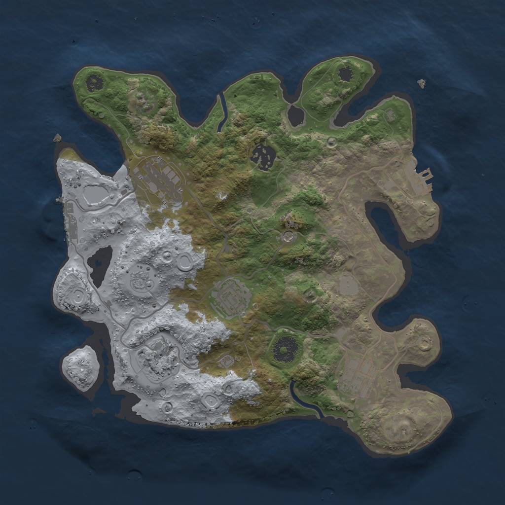 Rust Map: Procedural Map, Size: 3000, Seed: 19401324, 12 Monuments