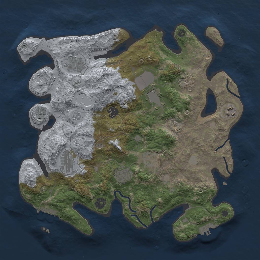 Rust Map: Procedural Map, Size: 3500, Seed: 85593718, 18 Monuments