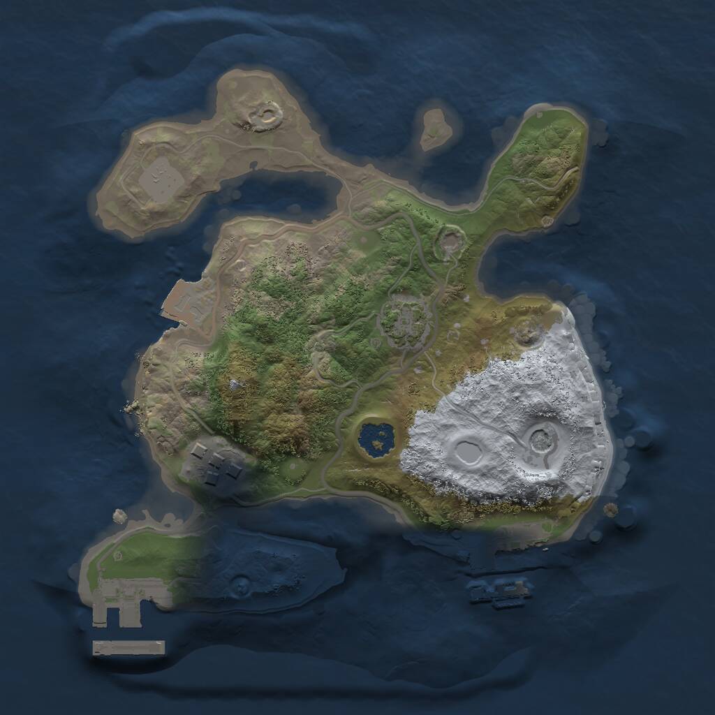Rust Map: Procedural Map, Size: 2000, Seed: 107430, 6 Monuments