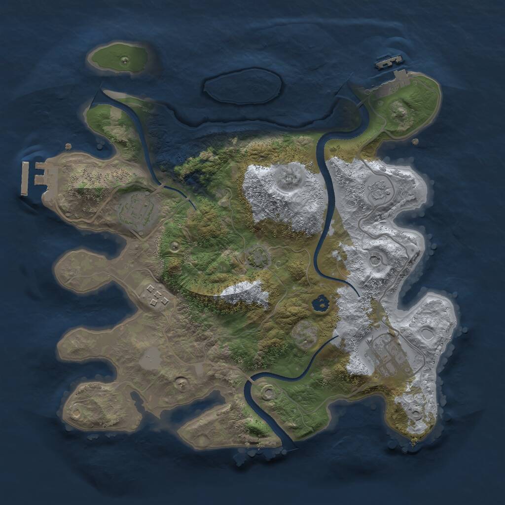 Rust Map: Procedural Map, Size: 3000, Seed: 1711895289, 9 Monuments