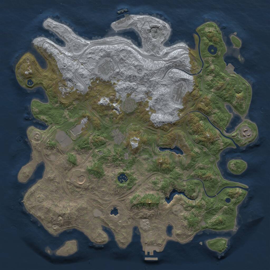 Rust Map: Procedural Map, Size: 4250, Seed: 91973749, 16 Monuments
