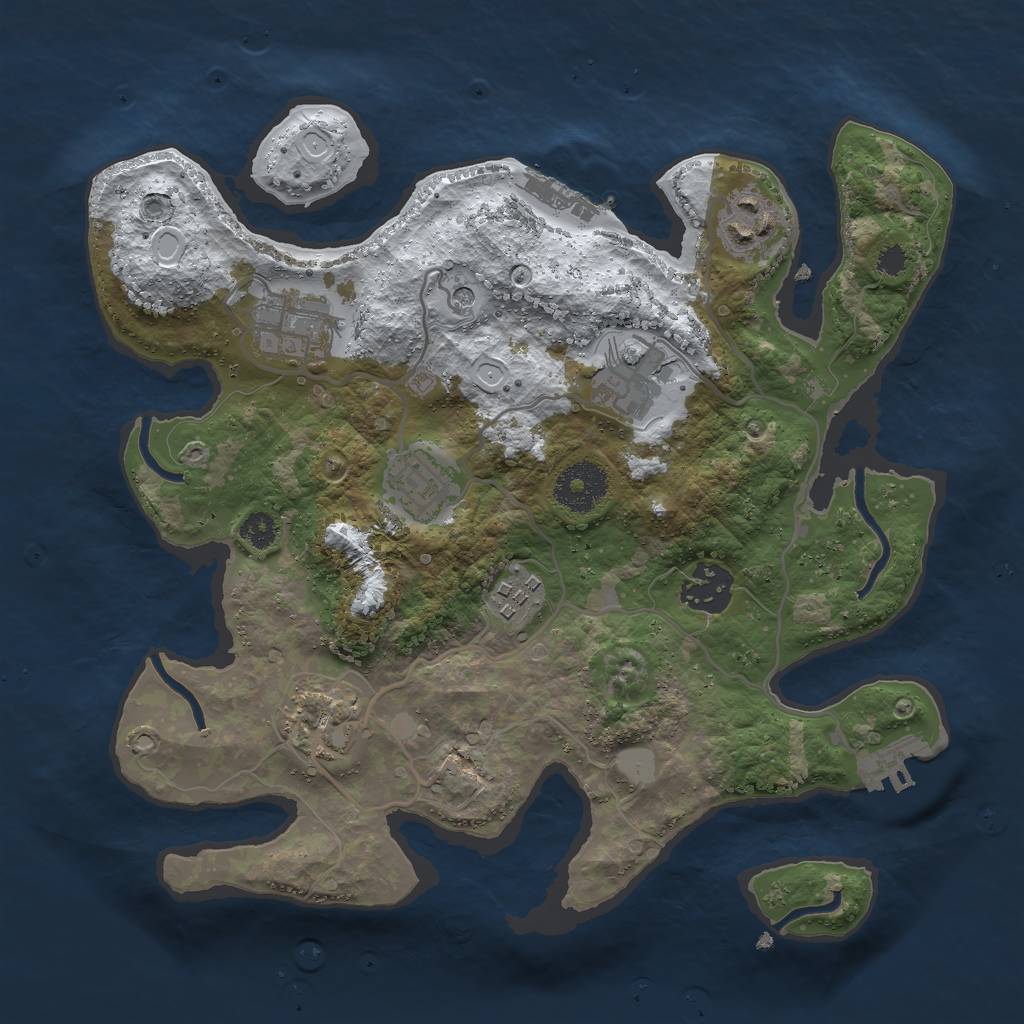 Rust Map: Procedural Map, Size: 3000, Seed: 6546489, 15 Monuments