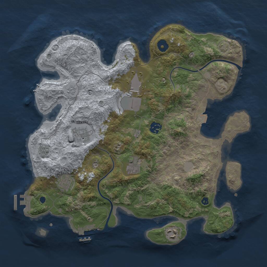 Rust Map: Procedural Map, Size: 3500, Seed: 478119277, 13 Monuments