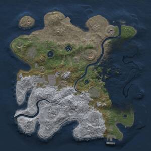 Thumbnail Rust Map: Procedural Map, Size: 3600, Seed: 33, 15 Monuments