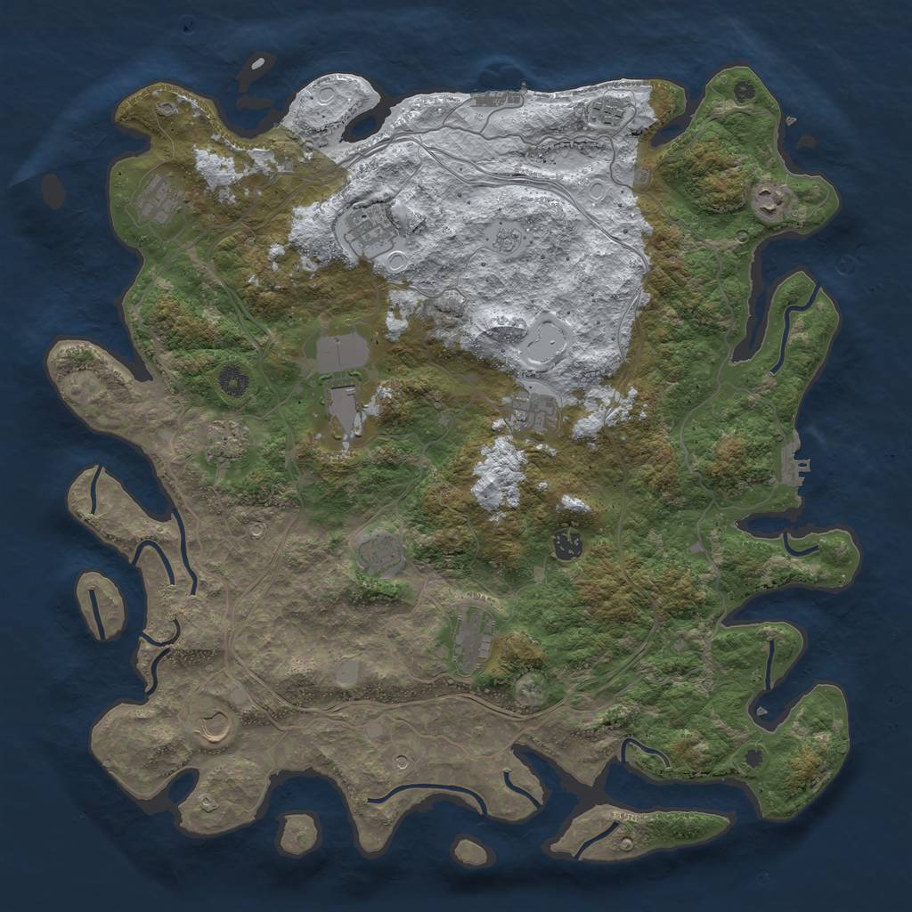 Rust Map: Procedural Map, Size: 4500, Seed: 11827883, 20 Monuments