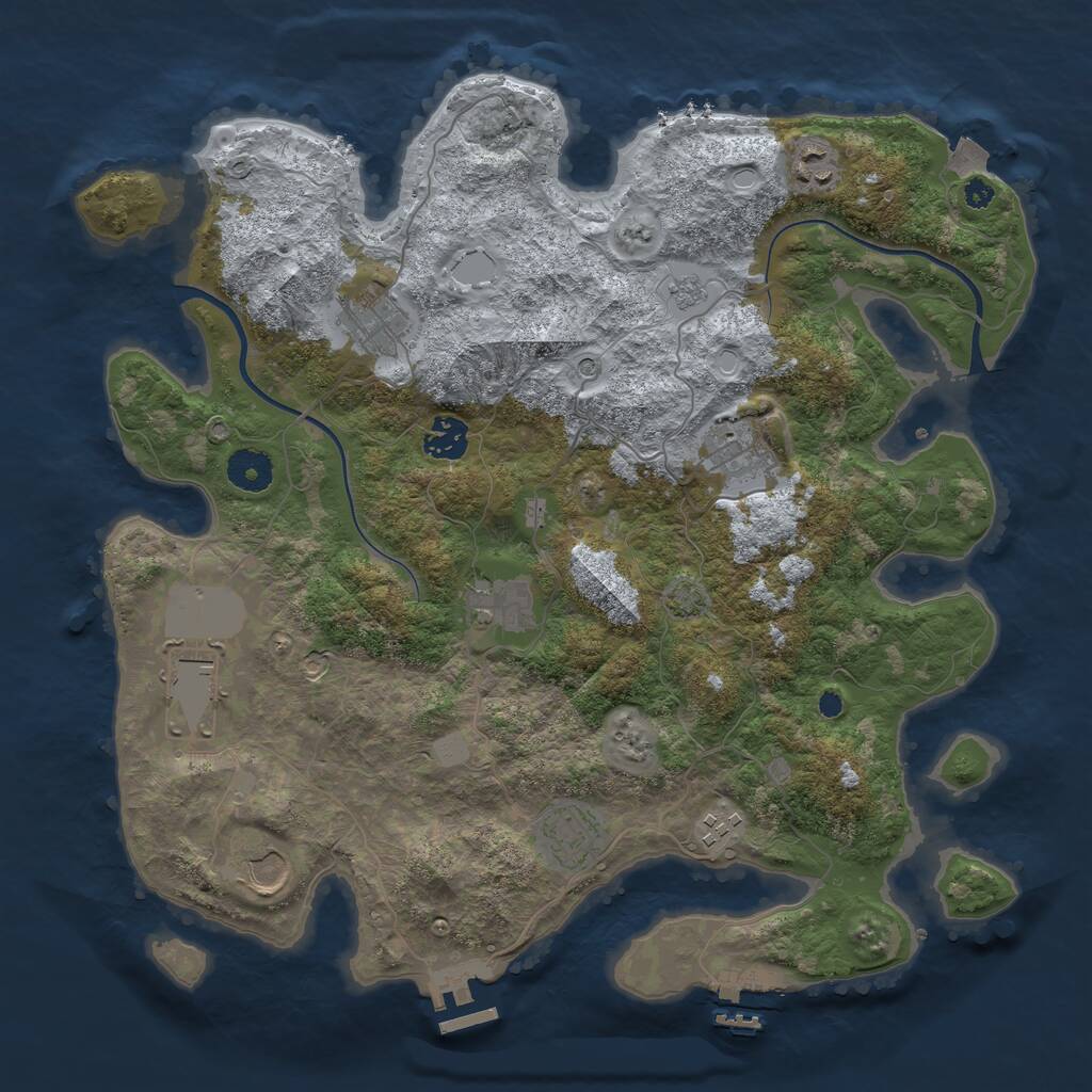 Rust Map: Procedural Map, Size: 3700, Seed: 42866666, 15 Monuments
