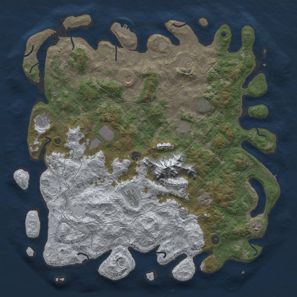 Rust Map: Procedural Map, Size: 5000, Seed: 42866688, 20 Monuments