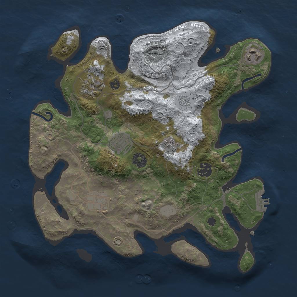 Rust Map: Procedural Map, Size: 3000, Seed: 1116854746, 13 Monuments