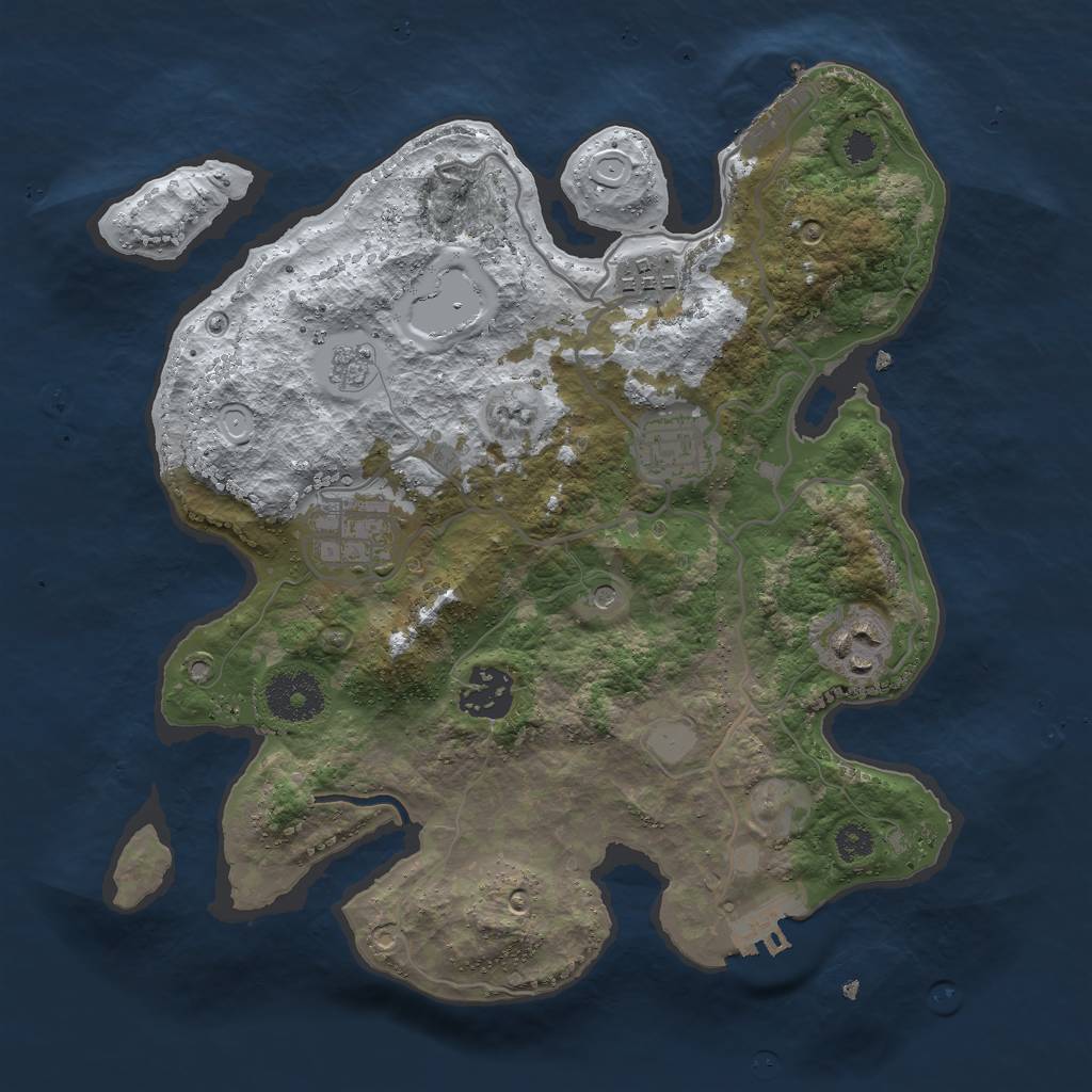 Rust Map: Procedural Map, Size: 3000, Seed: 1967134456, 14 Monuments