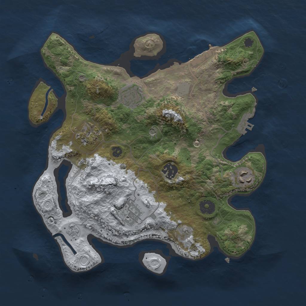 Rust Map: Procedural Map, Size: 3000, Seed: 435345, 14 Monuments