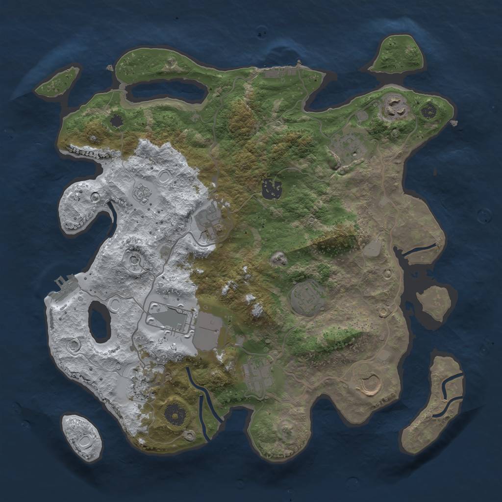 Rust Map: Procedural Map, Size: 3500, Seed: 9098, 18 Monuments