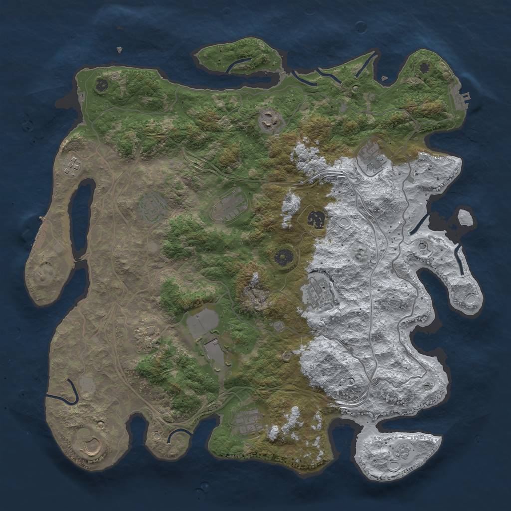 Rust Map: Procedural Map, Size: 4250, Seed: 94053059, 20 Monuments
