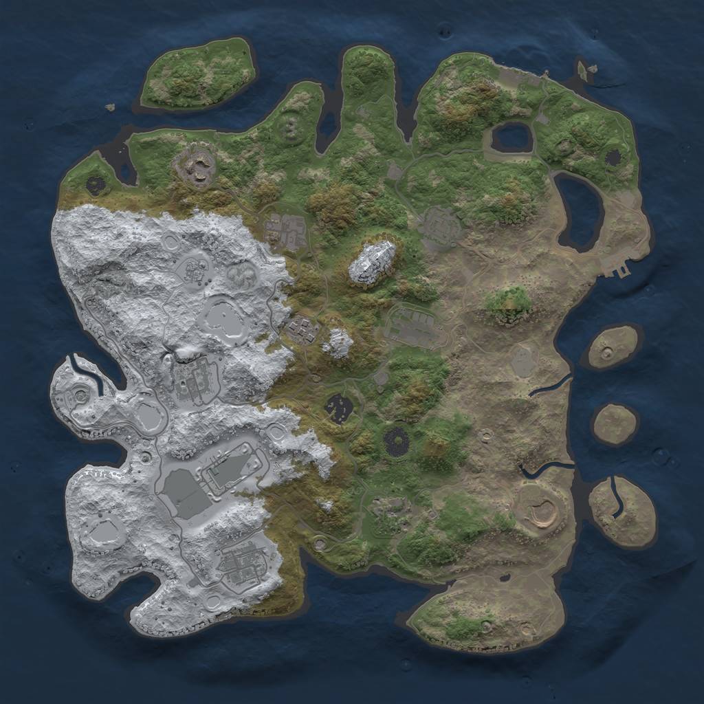 Rust Map: Procedural Map, Size: 3800, Seed: 220207148, 20 Monuments