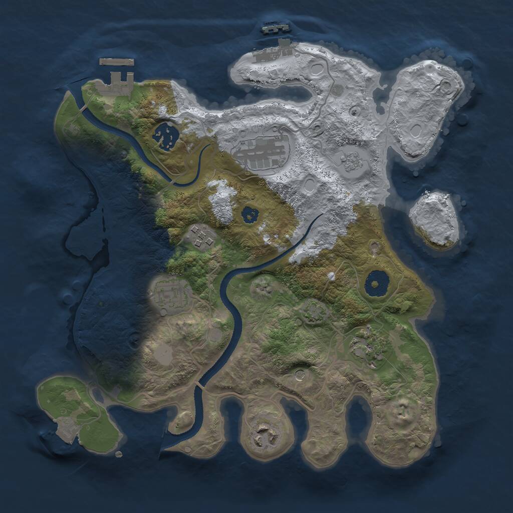 Rust Map: Procedural Map, Size: 3000, Seed: 1287177131, 12 Monuments