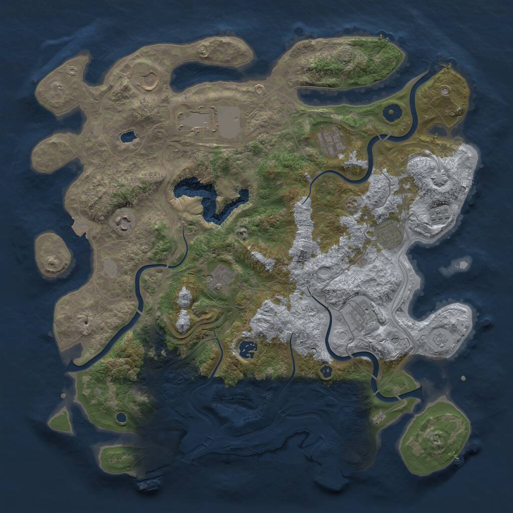 Rust Map: Procedural Map, Size: 4250, Seed: 1192381972, 15 Monuments