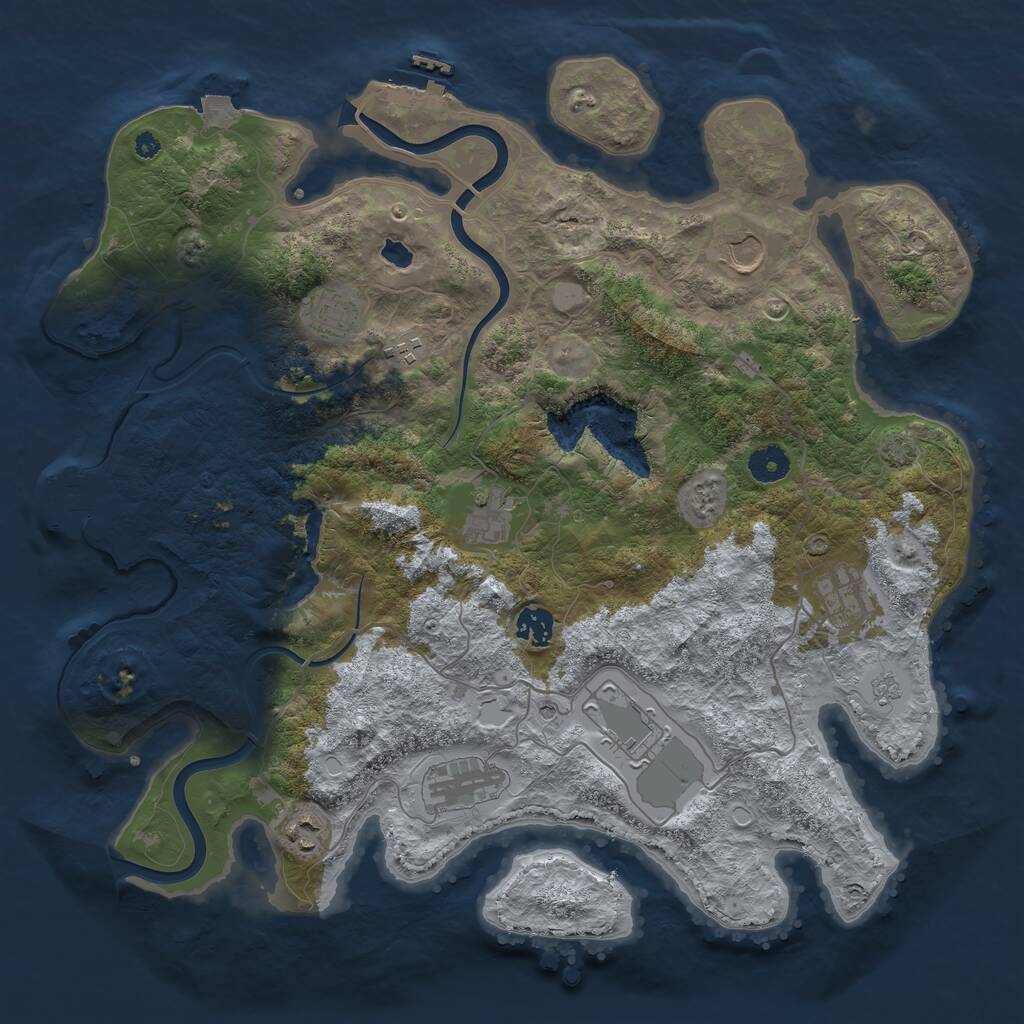 Rust Map: Procedural Map, Size: 4000, Seed: 1704600012, 15 Monuments