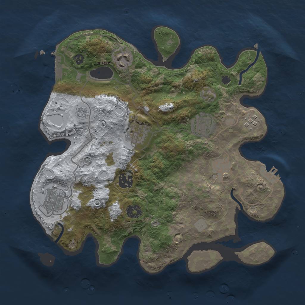 Rust Map: Procedural Map, Size: 3000, Seed: 227096889, 16 Monuments