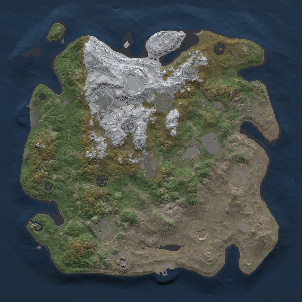 Rust Map: Procedural Map, Size: 3700, Seed: 16382511, 19 Monuments