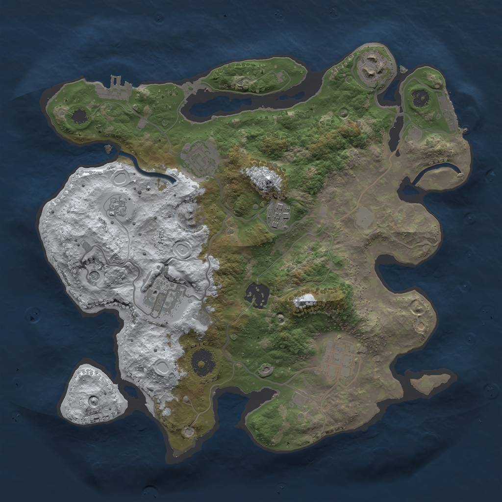 Rust Map: Procedural Map, Size: 3000, Seed: 209030263, 15 Monuments