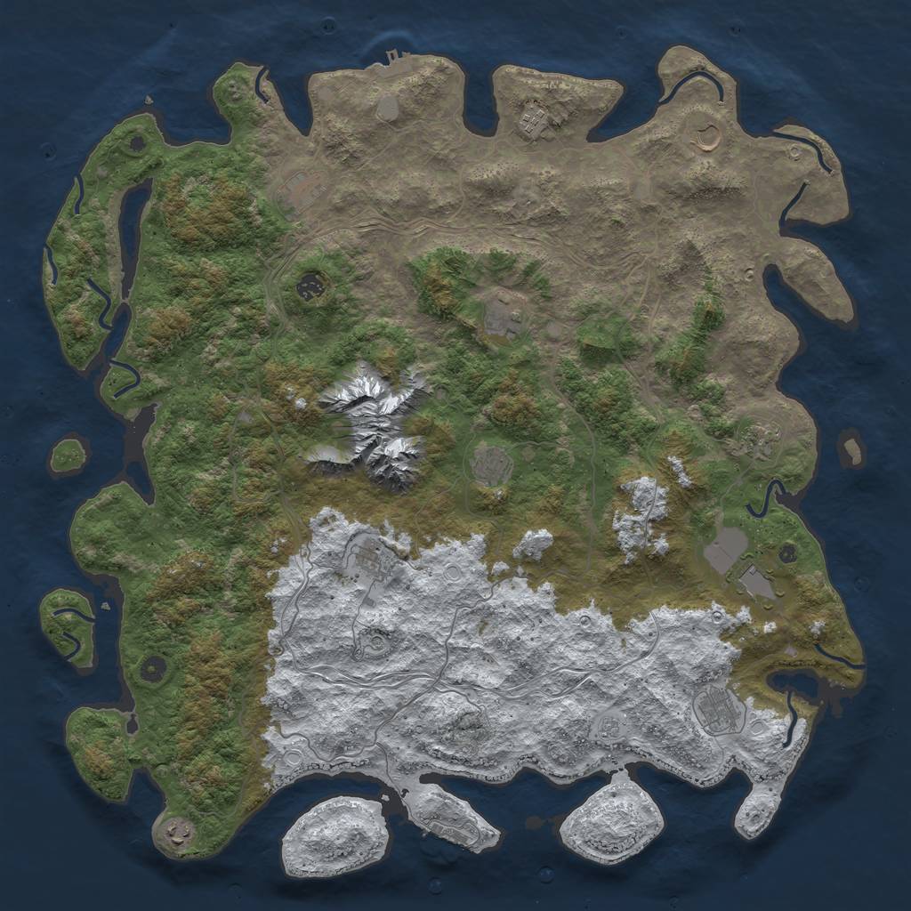 Rust Map: Procedural Map, Size: 5250, Seed: 4286631, 20 Monuments