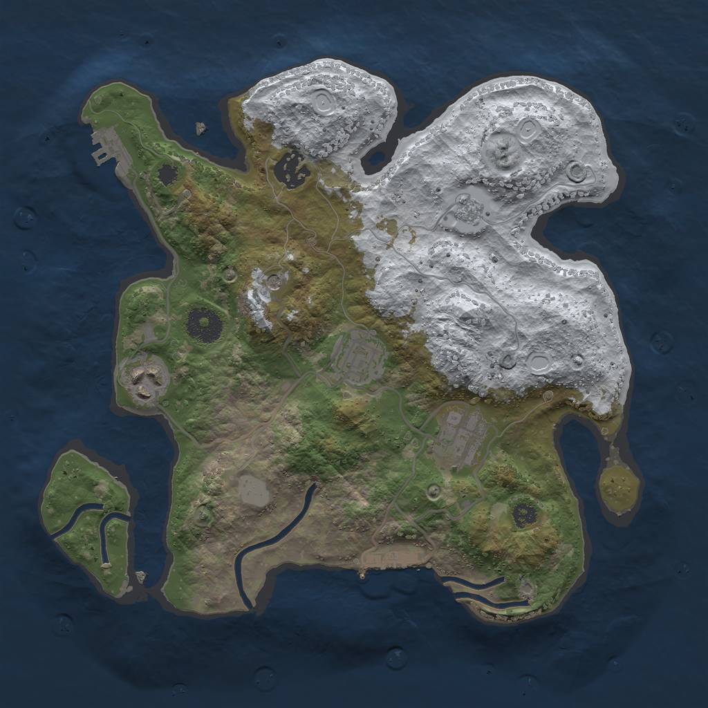 Rust Map: Procedural Map, Size: 3000, Seed: 1328162073, 13 Monuments