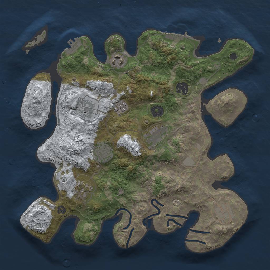 Rust Map: Procedural Map, Size: 3200, Seed: 26318013, 15 Monuments
