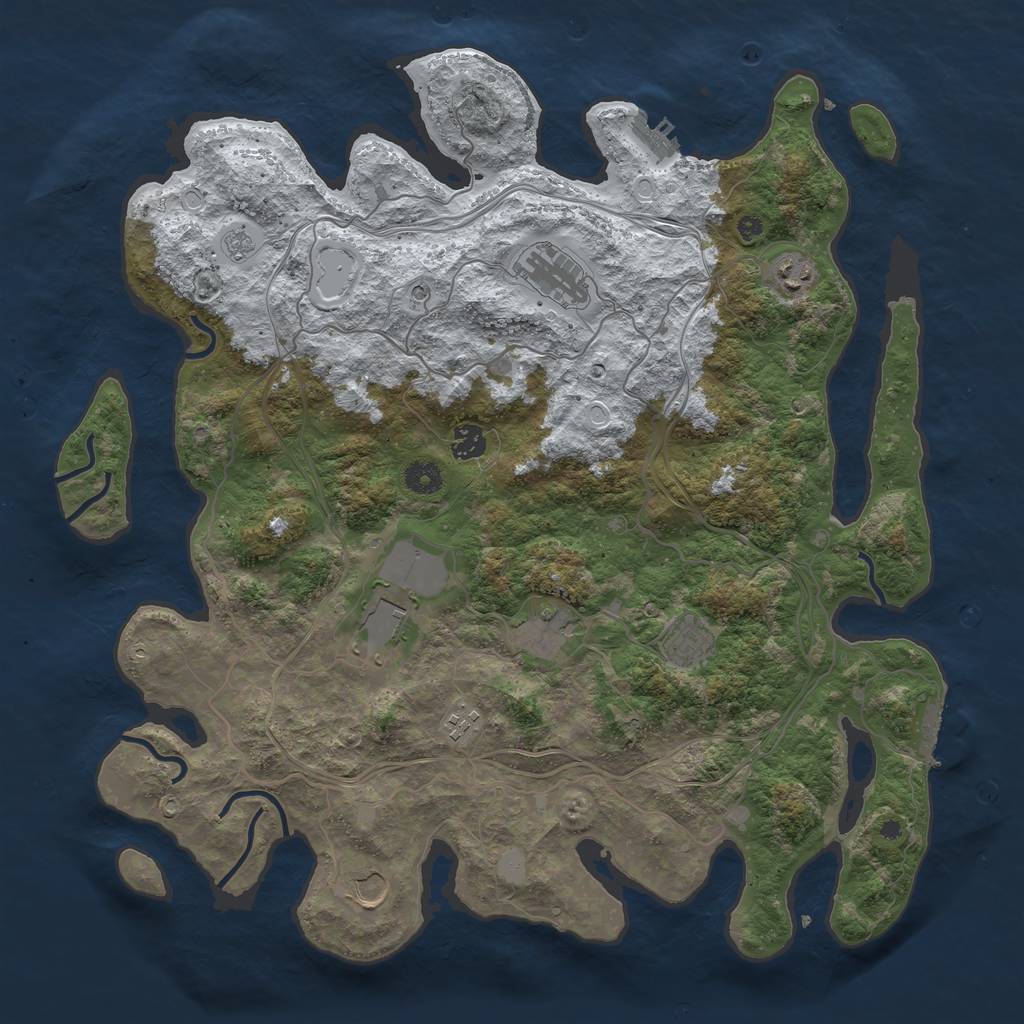 Rust Map: Procedural Map, Size: 4250, Seed: 715, 17 Monuments