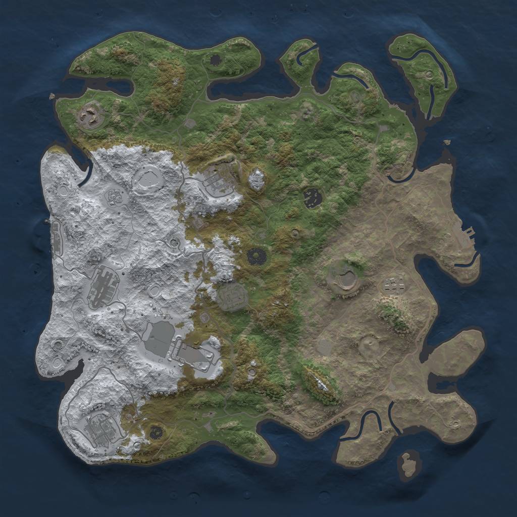 Rust Map: Procedural Map, Size: 4000, Seed: 474530976, 18 Monuments