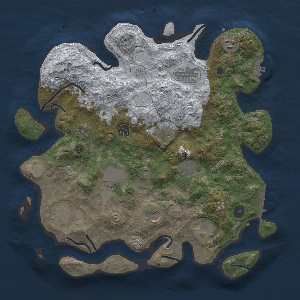 Rust Map: Procedural Map, Size: 3850, Seed: 897516616, 20 Monuments