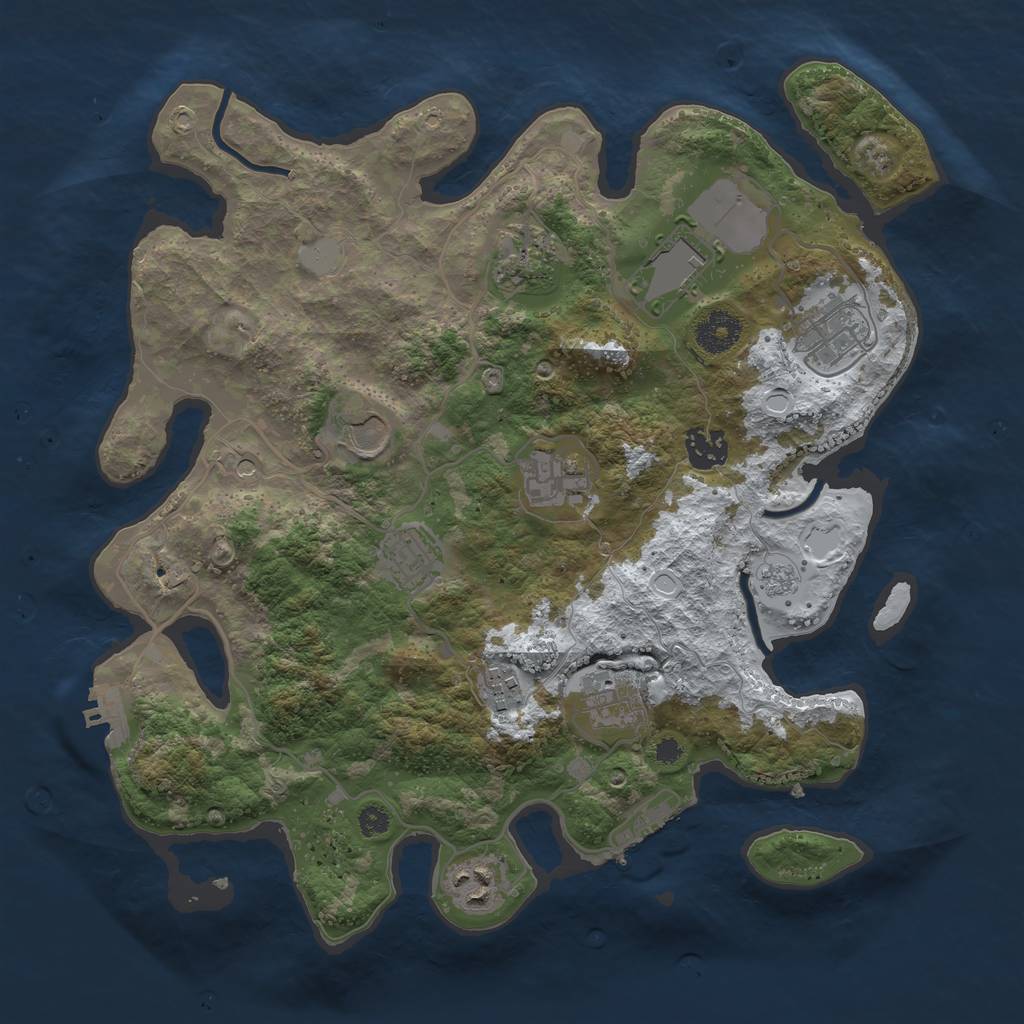 Rust Map: Procedural Map, Size: 3500, Seed: 674773939, 19 Monuments