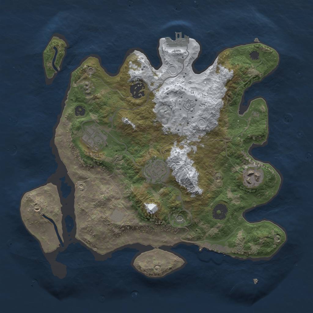 Rust Map: Procedural Map, Size: 3000, Seed: 698198051, 13 Monuments