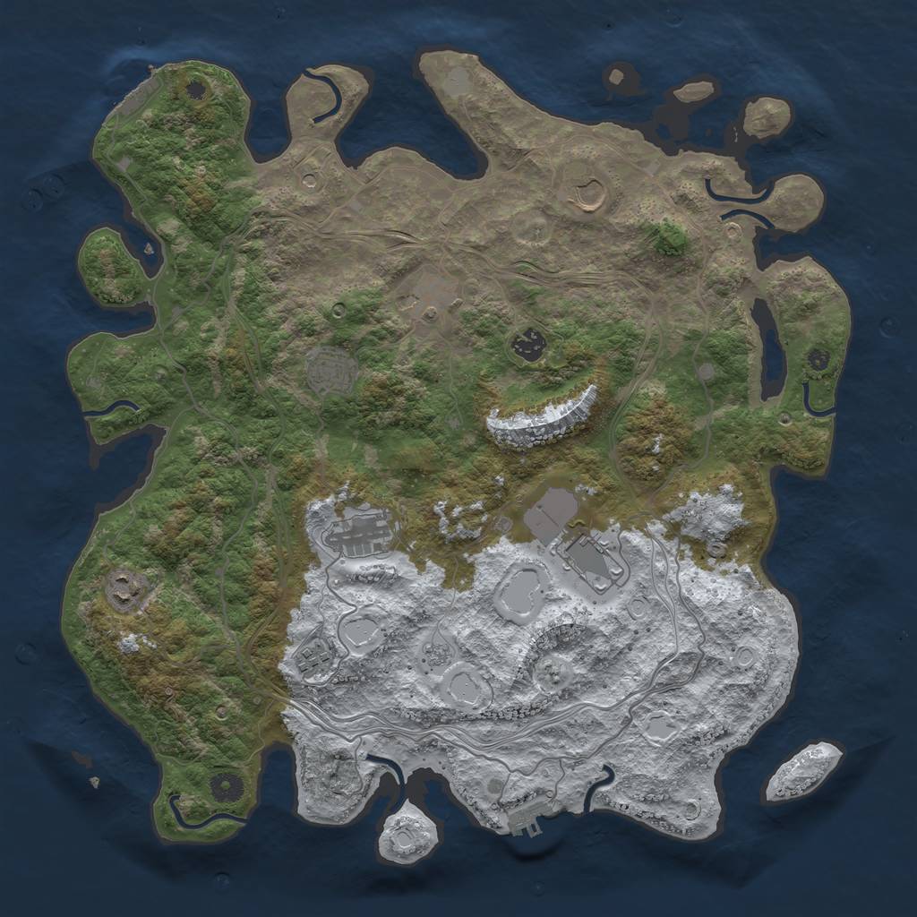 Rust Map: Procedural Map, Size: 4275, Seed: 50000, 17 Monuments