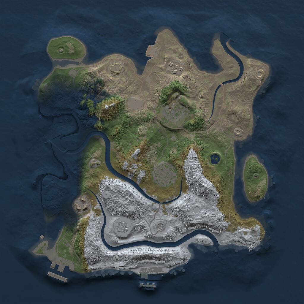 Rust Map: Procedural Map, Size: 3000, Seed: 8841, 10 Monuments