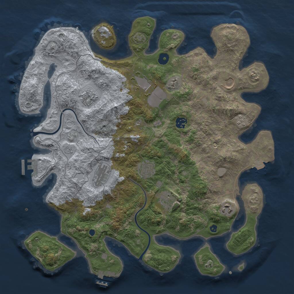 Rust Map: Procedural Map, Size: 3900, Seed: 200811, 15 Monuments