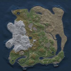 Thumbnail Rust Map: Procedural Map, Size: 3500, Seed: 66666666, 14 Monuments