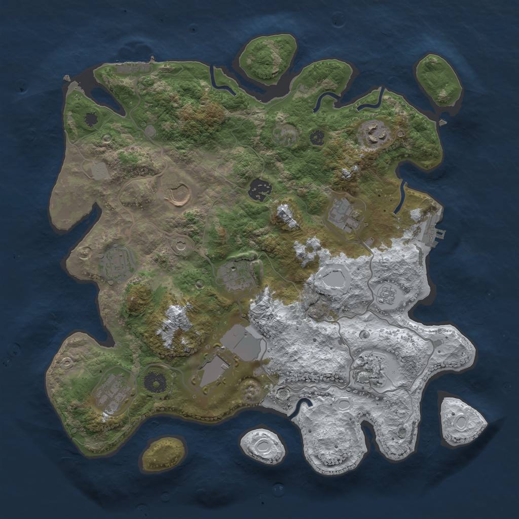 Rust Map: Procedural Map, Size: 3500, Seed: 89282, 18 Monuments