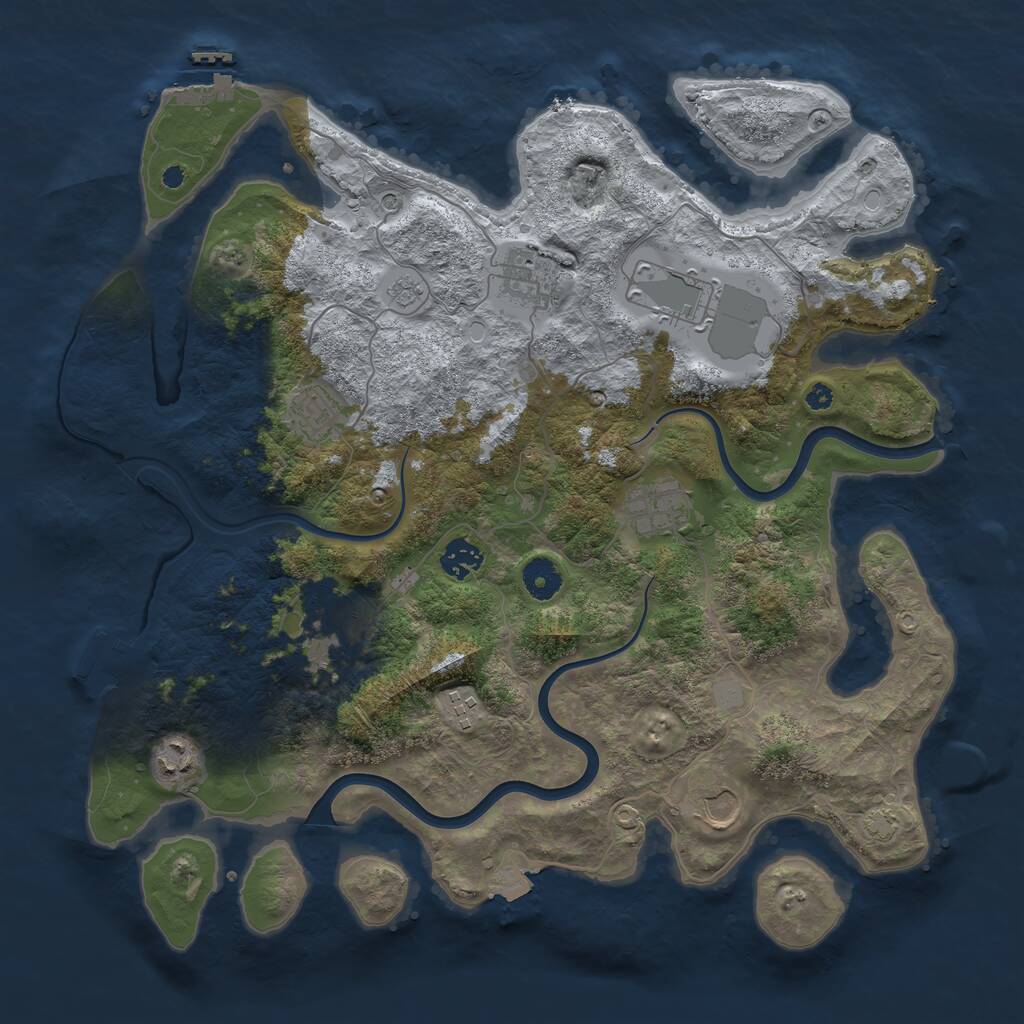 Rust Map: Procedural Map, Size: 3900, Seed: 67435, 15 Monuments