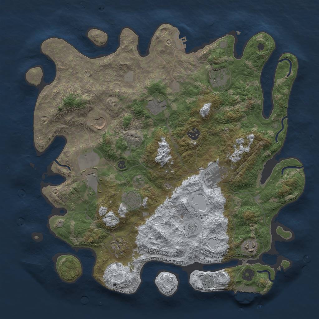 Rust Map: Procedural Map, Size: 3900, Seed: 548965, 19 Monuments