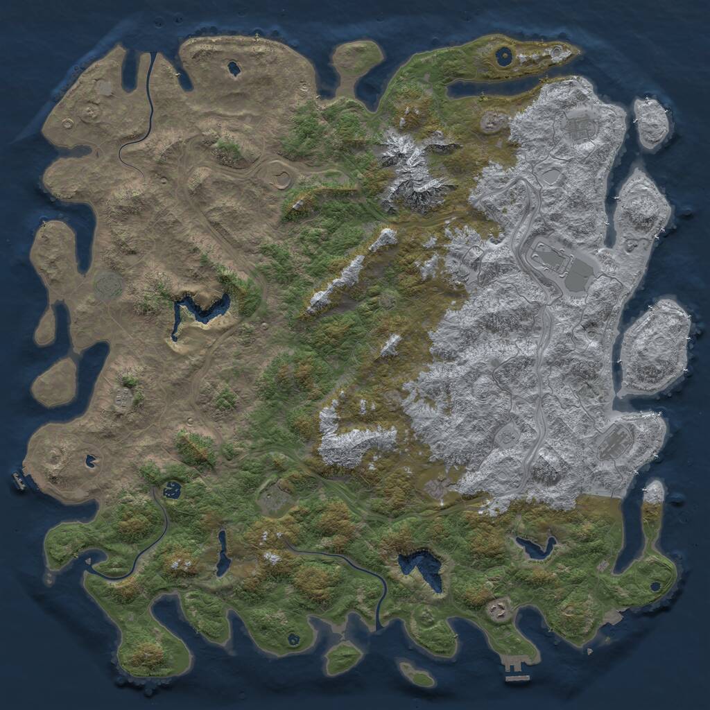 Rust Map: Procedural Map, Size: 6000, Seed: 9245, 17 Monuments