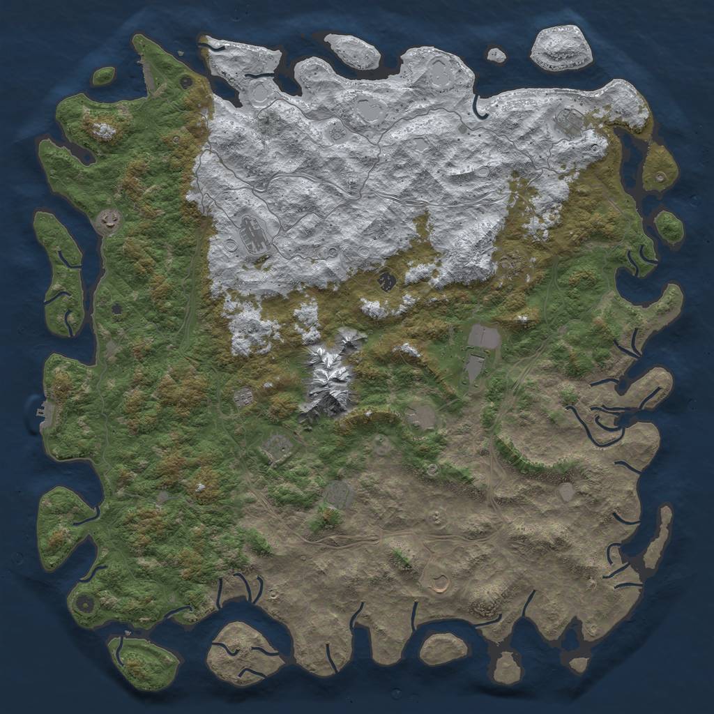 Rust Map: Procedural Map, Size: 6000, Seed: 31719, 20 Monuments