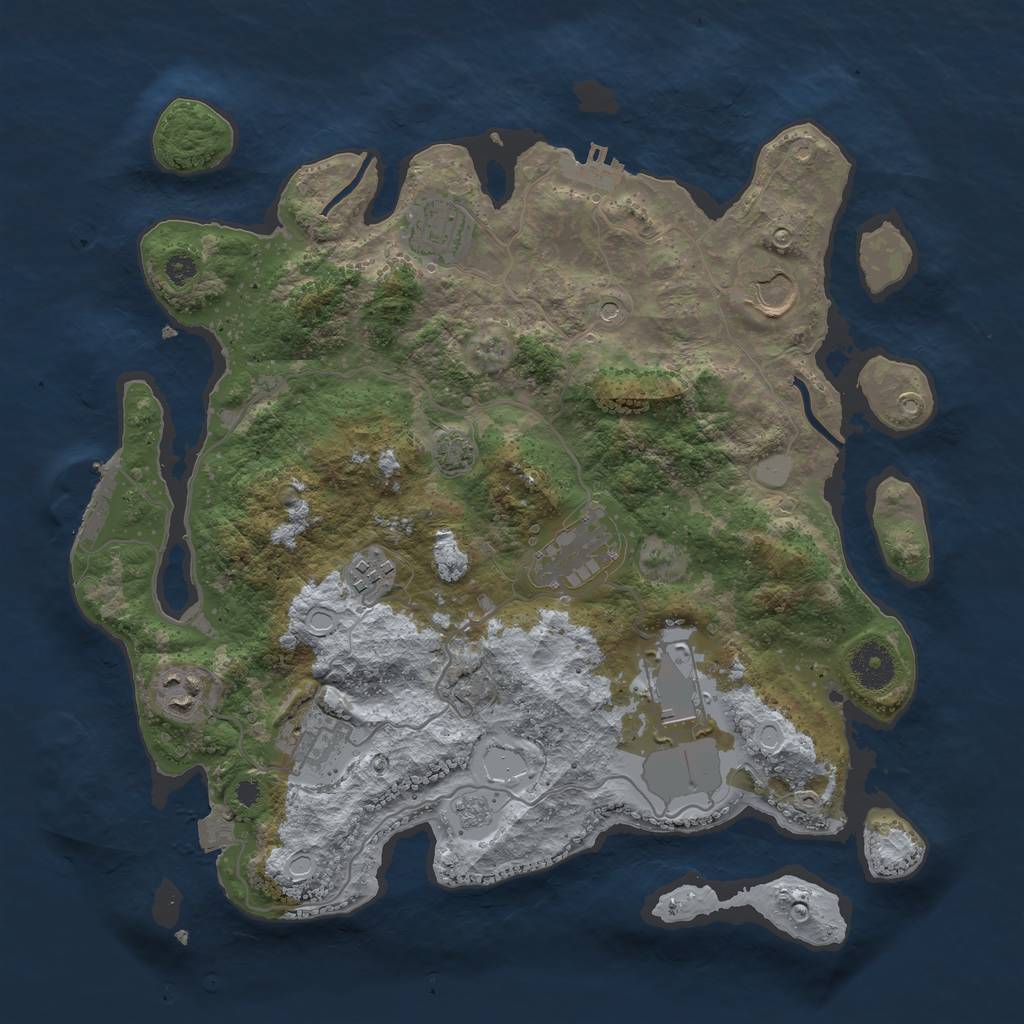 Rust Map: Procedural Map, Size: 3500, Seed: 6345345, 15 Monuments