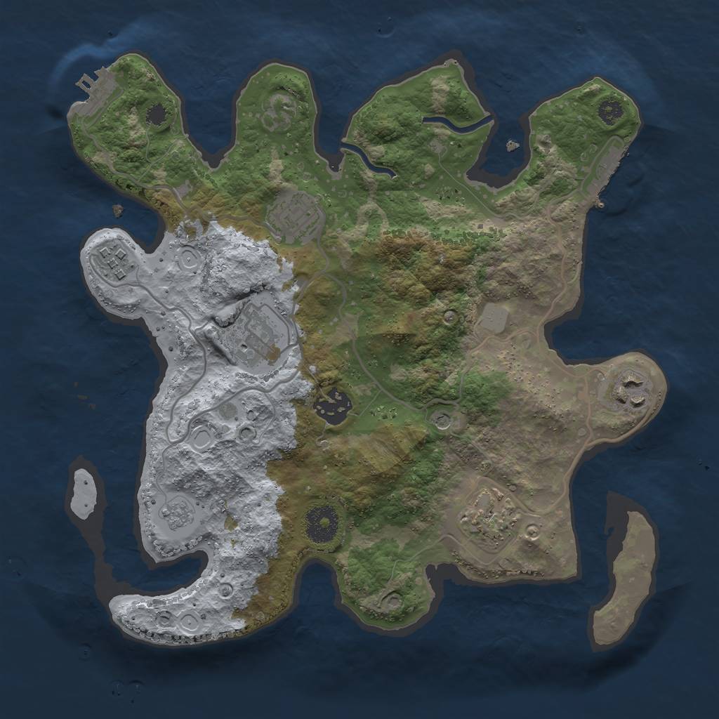 Rust Map: Procedural Map, Size: 3000, Seed: 44529, 15 Monuments