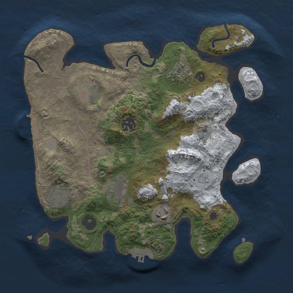 Rust Map: Procedural Map, Size: 3000, Seed: 223893196, 14 Monuments