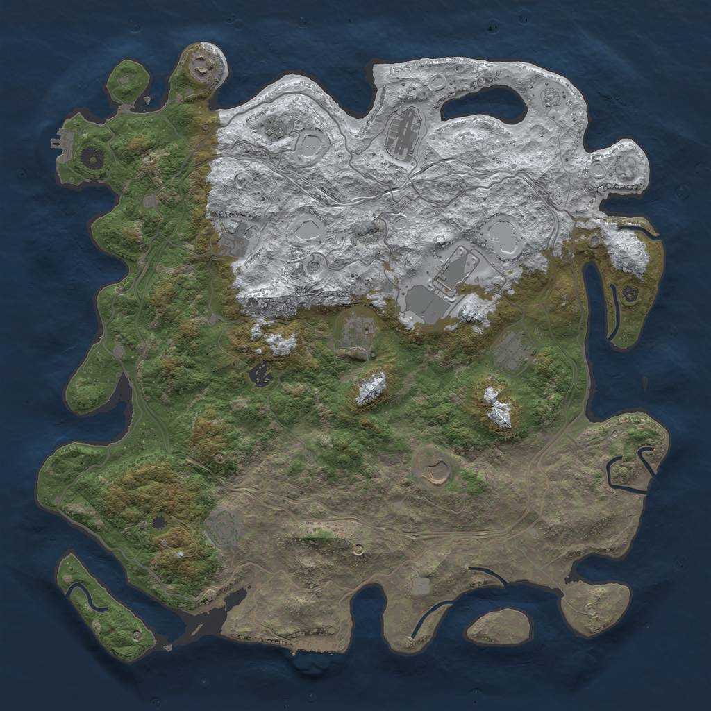 Rust Map: Procedural Map, Size: 4500, Seed: 3127660, 19 Monuments