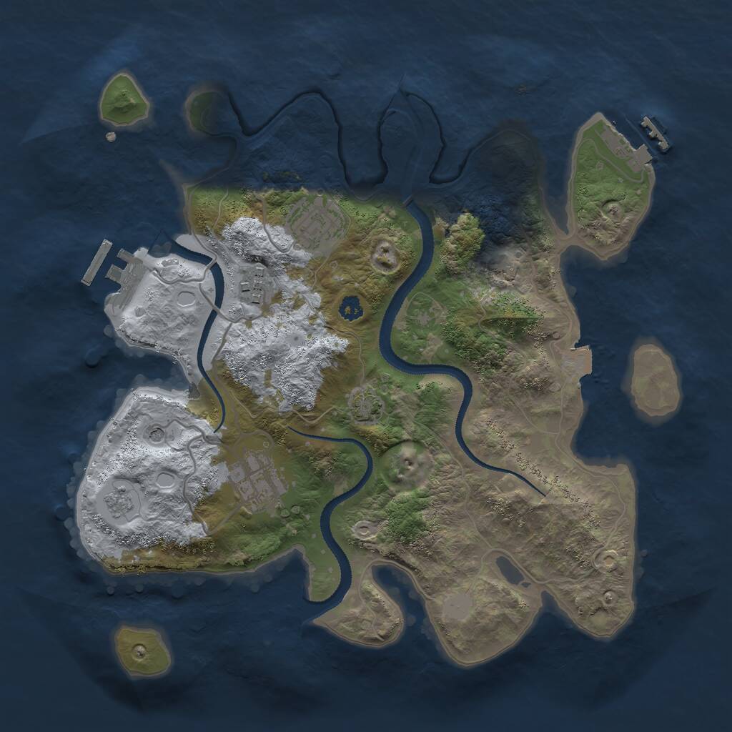 Rust Map: Procedural Map, Size: 3000, Seed: 15400, 9 Monuments