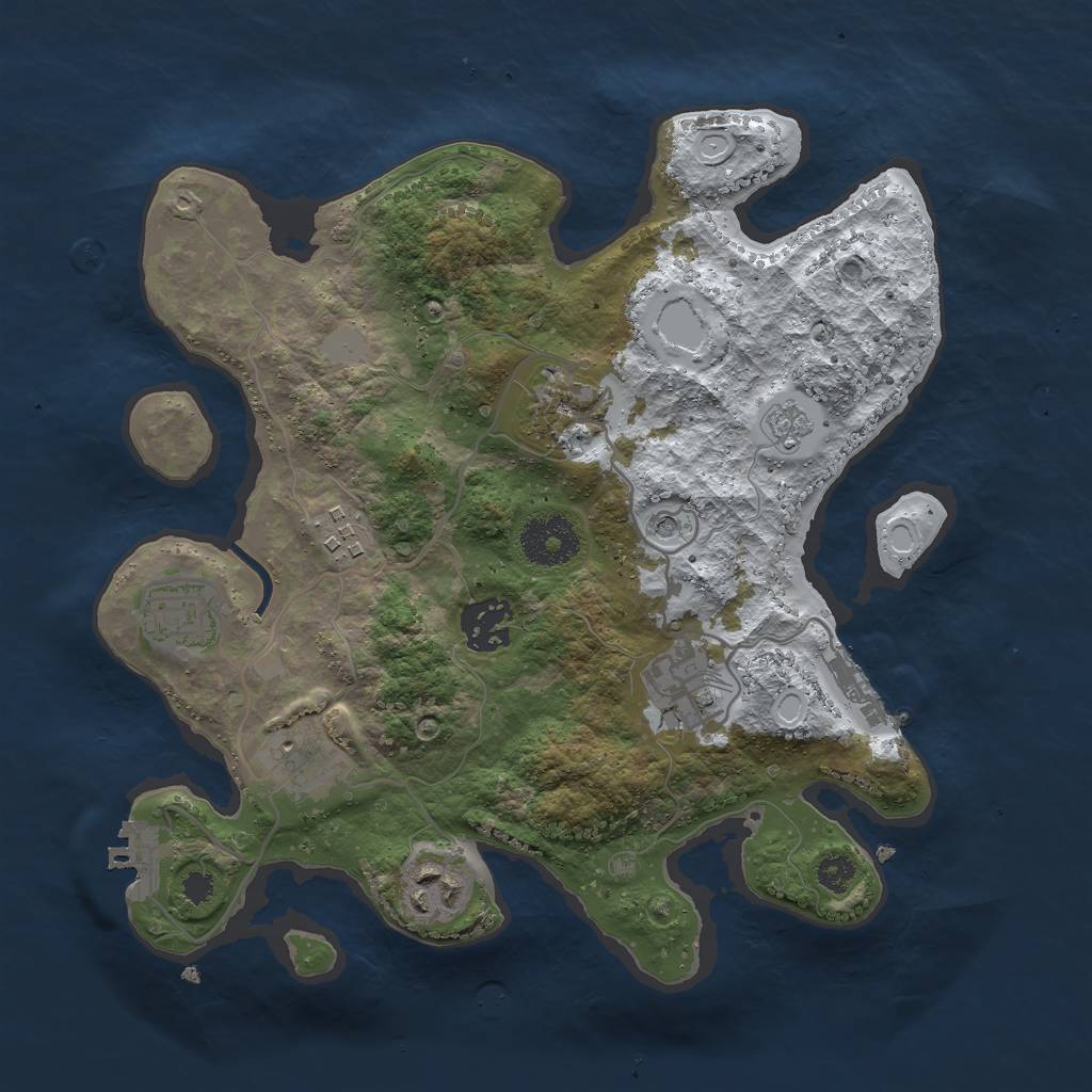Rust Map: Procedural Map, Size: 3000, Seed: 185458, 16 Monuments