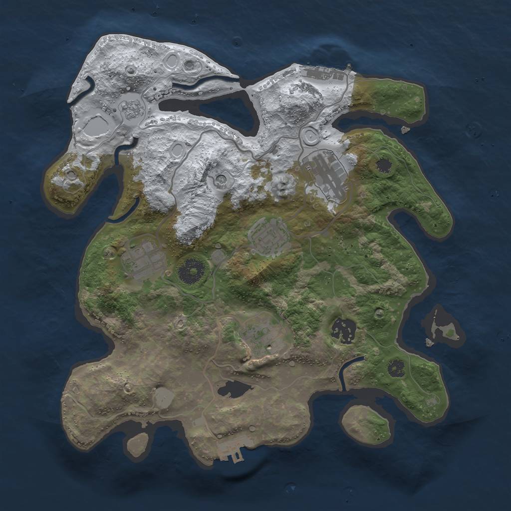 Rust Map: Procedural Map, Size: 3000, Seed: 517823, 14 Monuments
