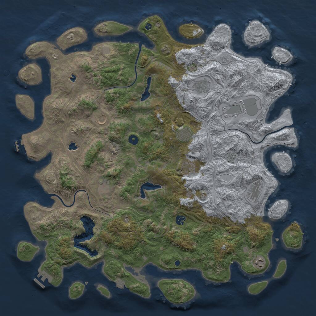 Rust Map: Procedural Map, Size: 4800, Seed: 1195383240, 16 Monuments
