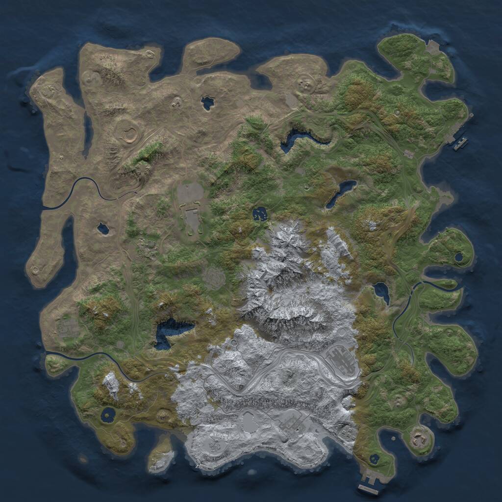Rust Map: Procedural Map, Size: 5000, Seed: 1880220005, 16 Monuments