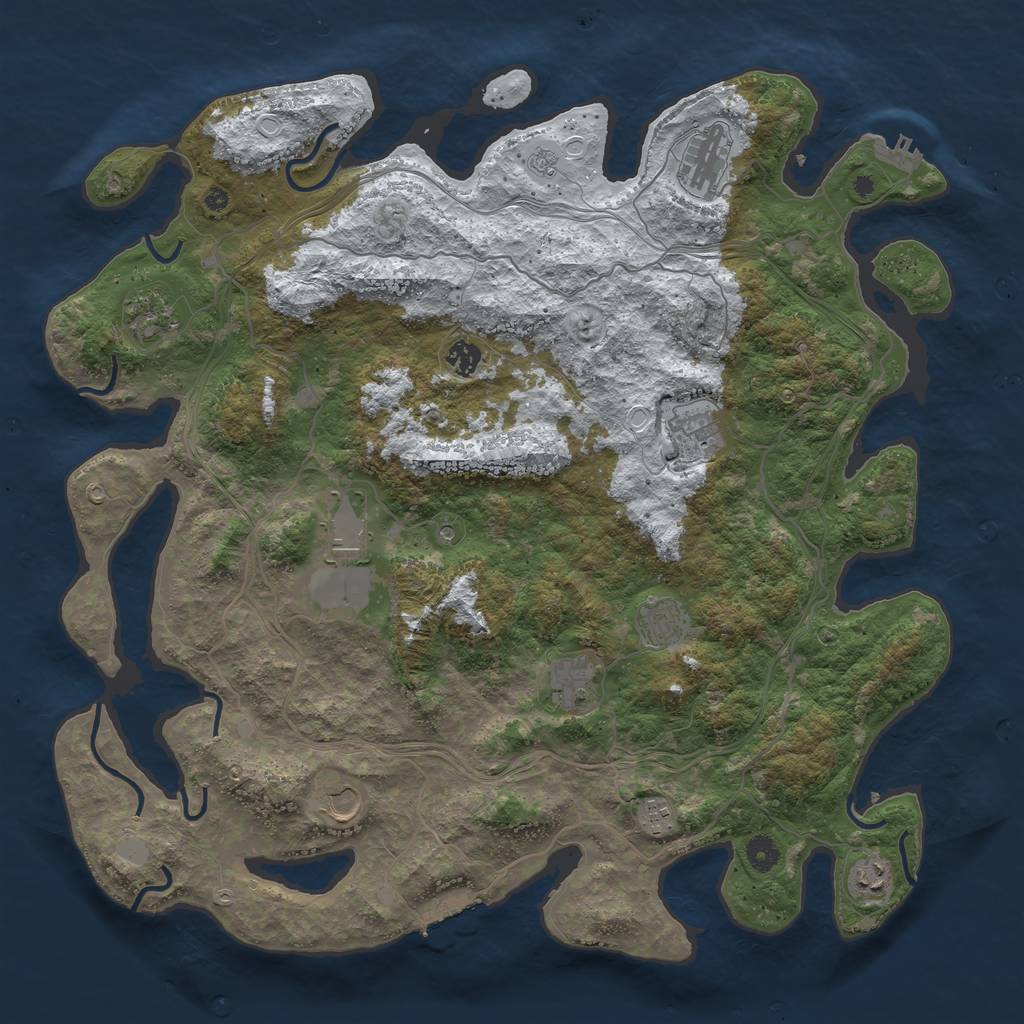 Rust Map: Procedural Map, Size: 4500, Seed: 5559023, 19 Monuments